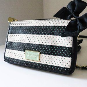 Betsey Johnson Stripped purse with bow and hearts